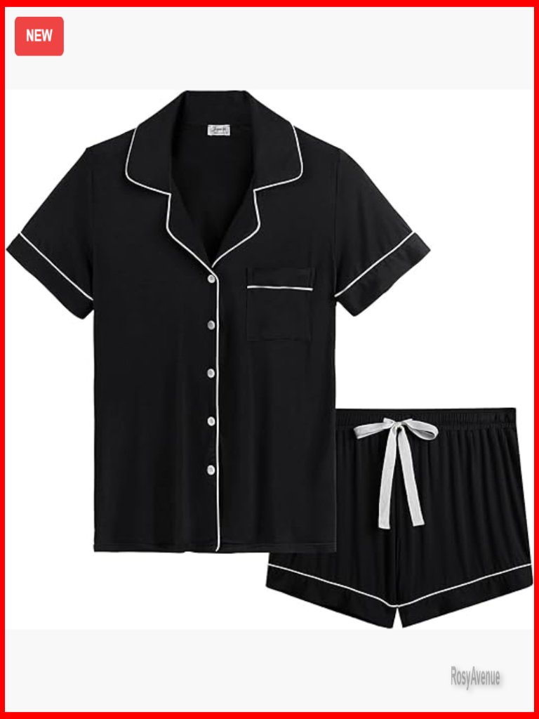 Cooling Bamboo Viscose Pajama Short Set - Ultra Soft Sleepwear